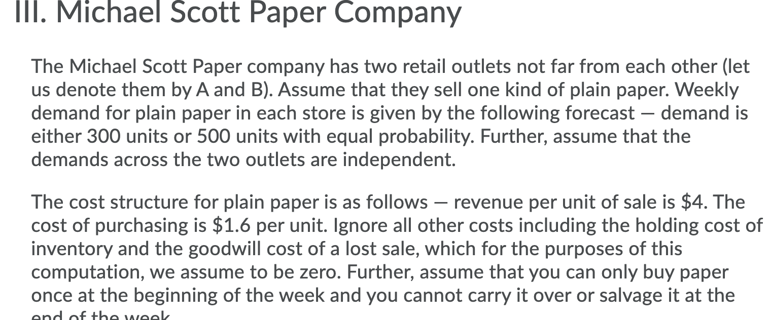 PLS HELP ASAP A) If each store makes decisions