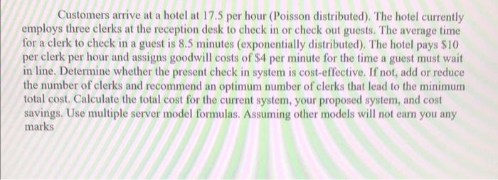 please use the multiple server model formulas.
