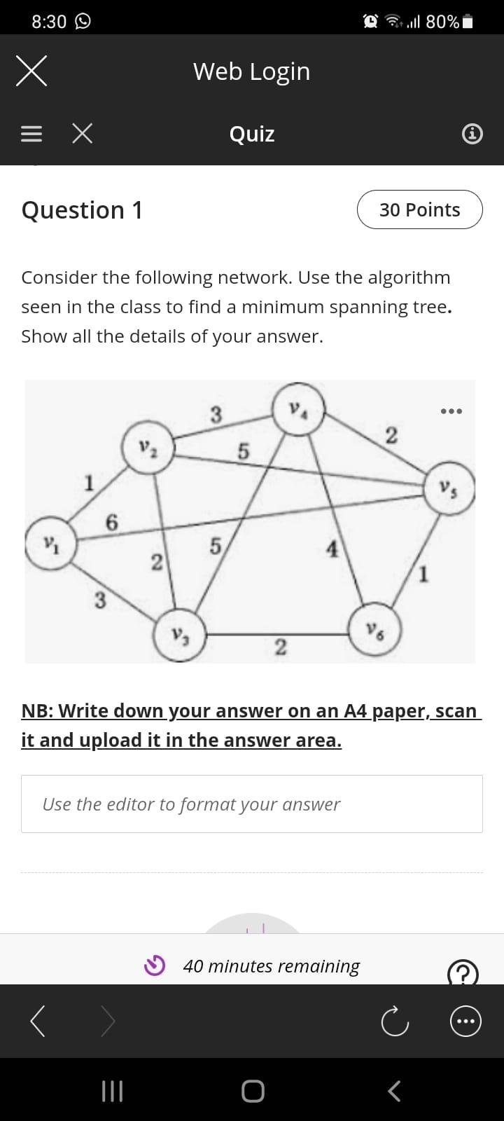 Consider the following network. Use Dijkstra