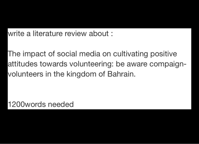 write a literature review about : a : The impact