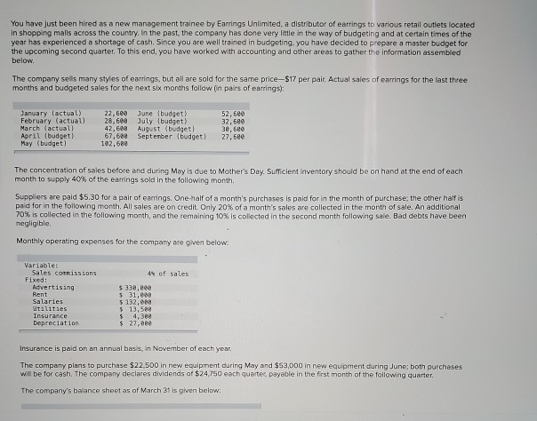 You have just been hired as a new management