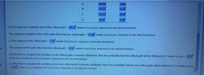 i need all answers mine are wrong thank you! a)