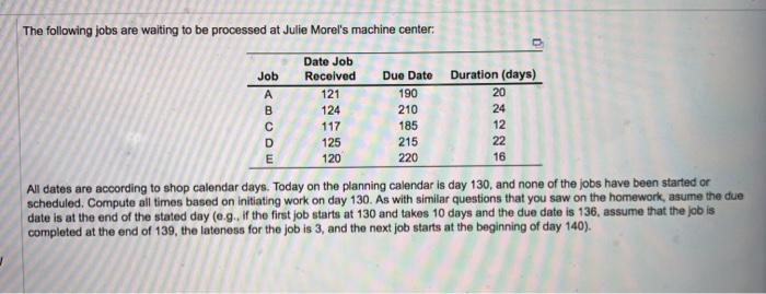 a) Using the FCFS (first come first served)