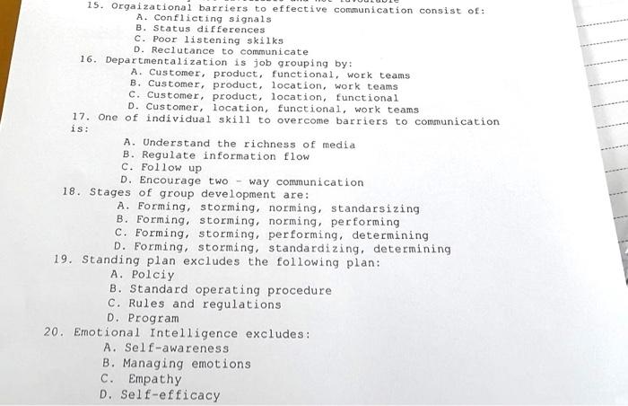 15. Orgaizational barriers to effective