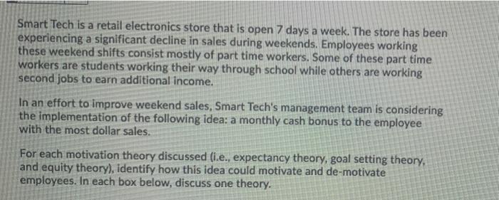 a Smart Tech is a retail electronics store that