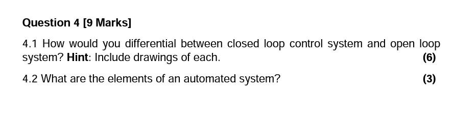 Question 4 [9 Marks] 4.1 How would you