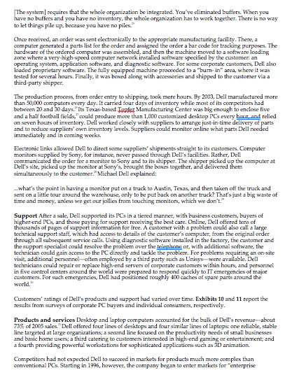 About Revitalizing Dell case study. Answer the