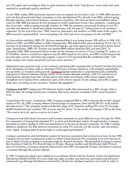 About Revitalizing Dell case study. Answer the