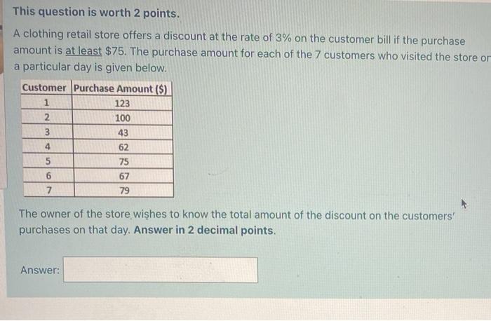 q2) help This question is worth 2 points. A