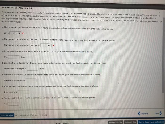 please help! thank you Problem 14-13