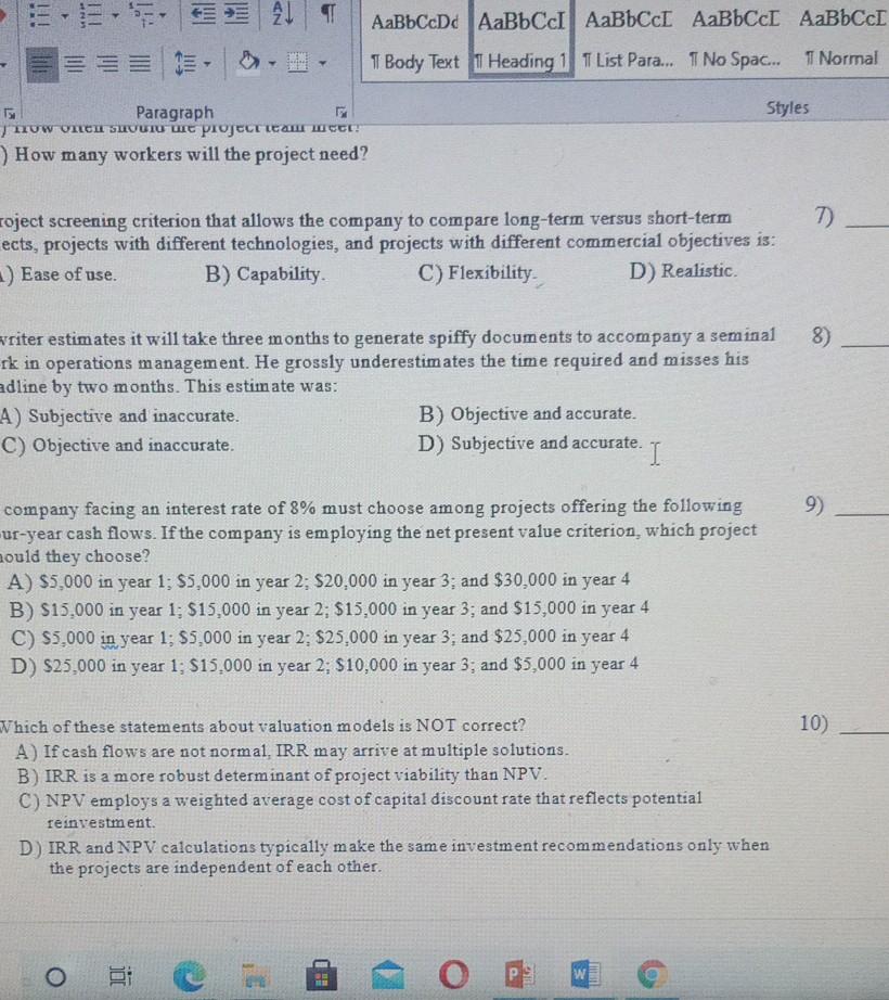 this multiple choice questions. just choose the