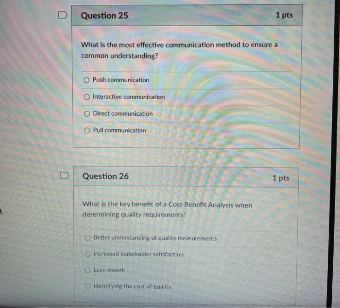 Question 29 1 pts These are the primary learning,