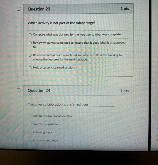 Question 29 1 pts These are the primary learning,