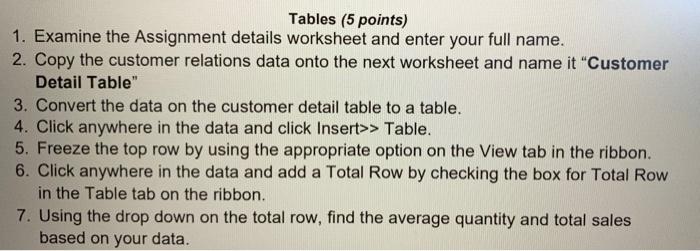 Please help with the excel steps if possible,