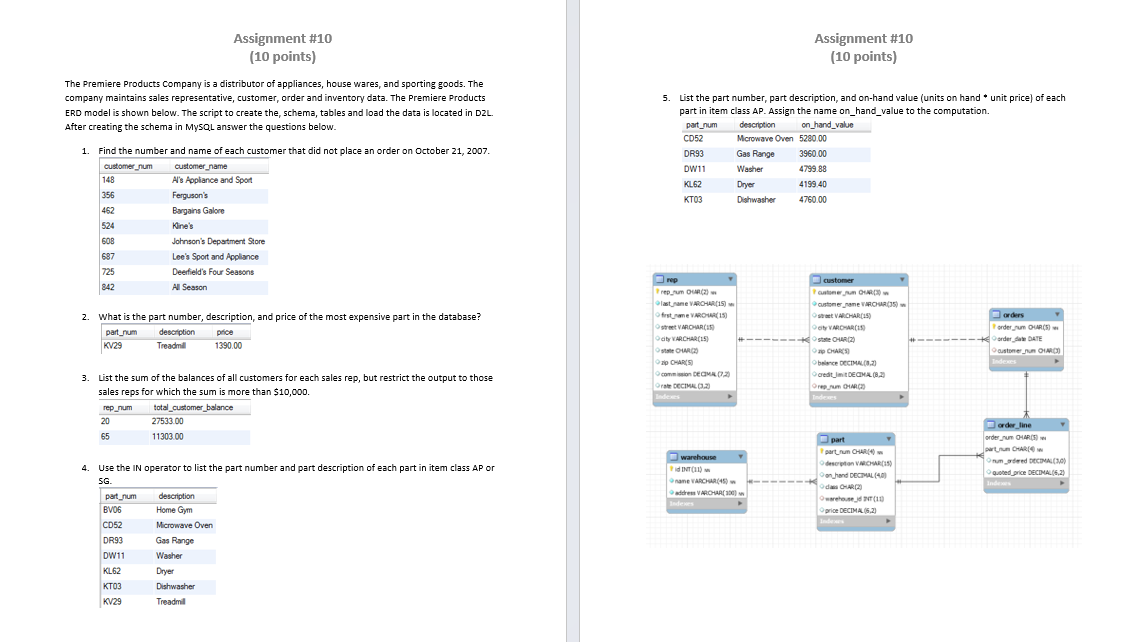 Assignment \#10 Assignment \#10 (10 points) (10