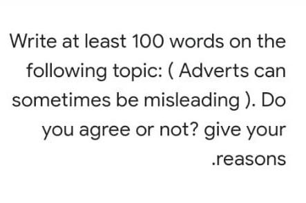 Write at least 100 words on the following topic: