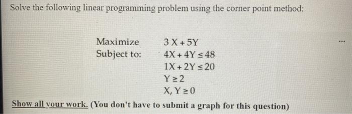 Solve the following linear programming problem