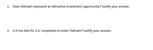 1. Does Vietnam represent an attractive