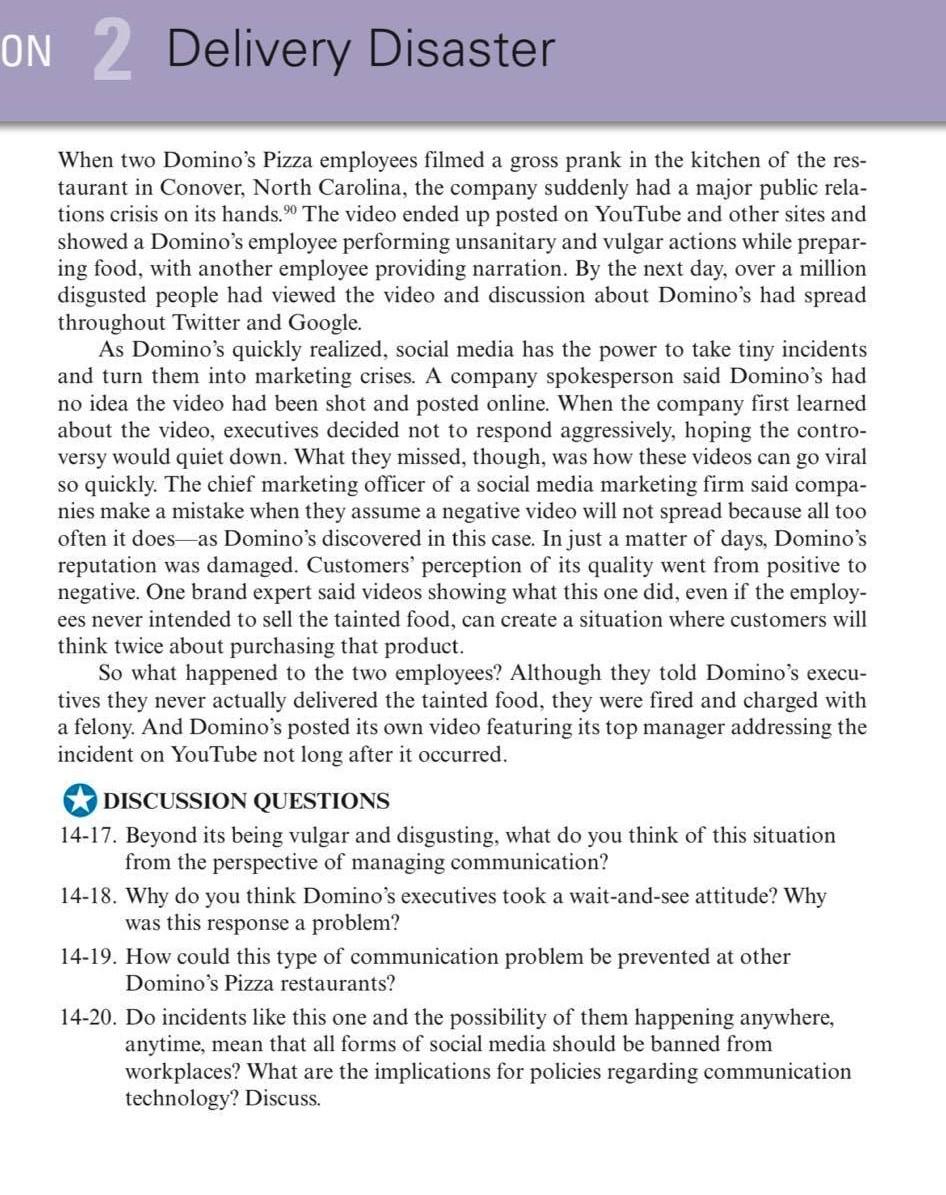 ON 2 Delivery Disaster When two Domino's Pizza