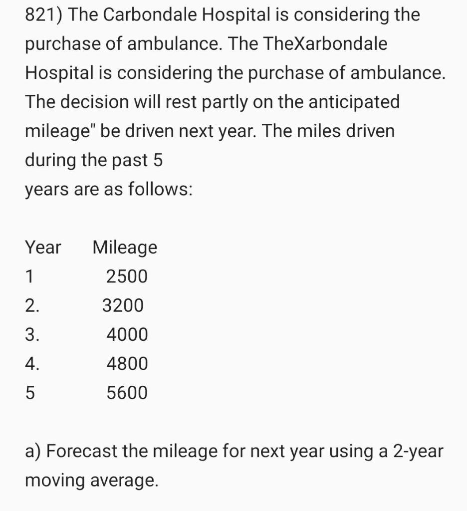 Operations Management 821) The Carbondale