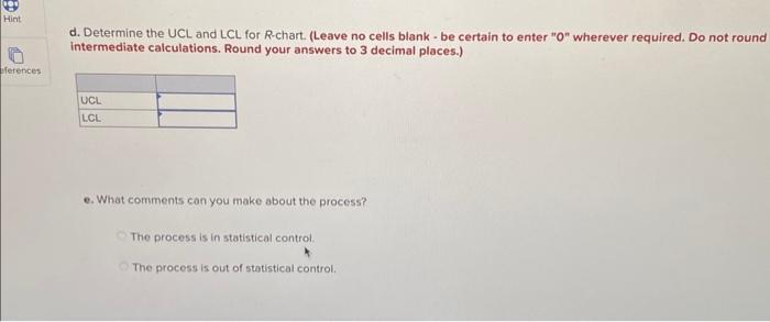 The following table contains the measurements of