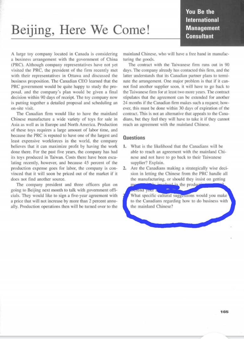 3. What specific cultural suggestion would you