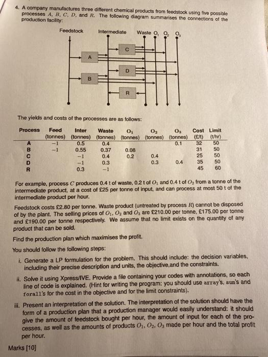 4. A company manufactures three different