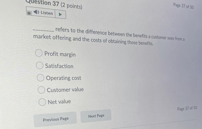 estion 37 (2 points) Page 37 of 50 Listen refers