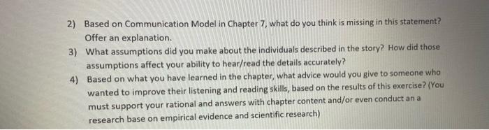 2) Based on Communication Model in Chapter 7,