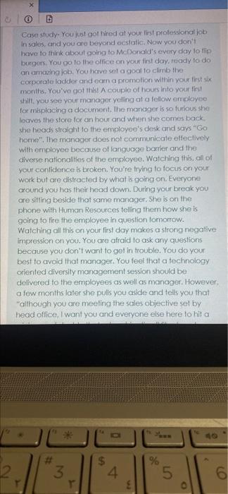 Case study. You just got hired at your first