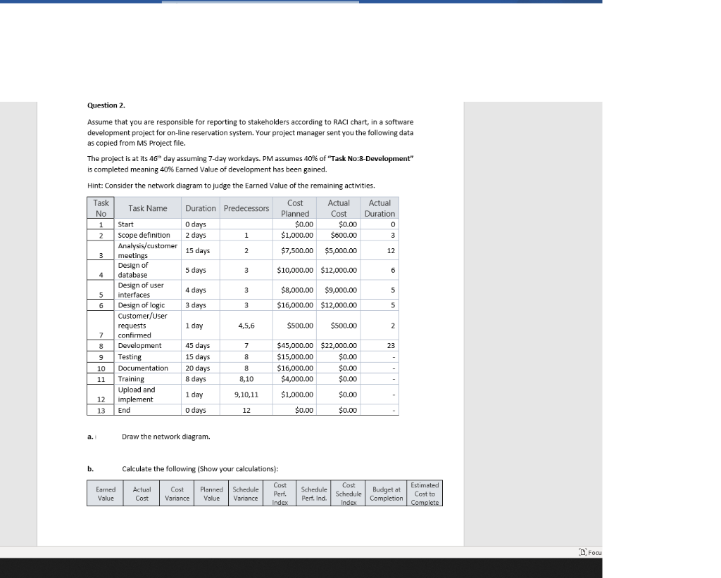 Question 2 Assume that you are responsible for