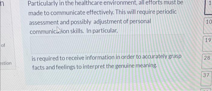 n 1 Particularly in the healthcare environment,