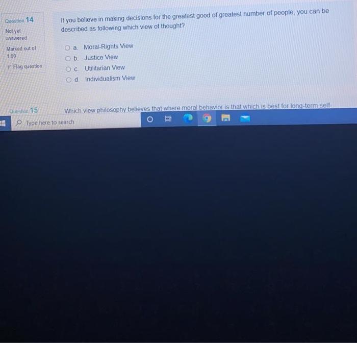 Question 14 if you believe in making decisions