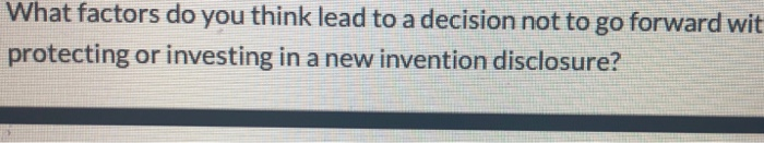 What factors do you think lead to a decision not