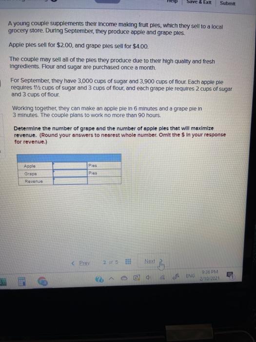 Save & Exit Submit A young couple supplements