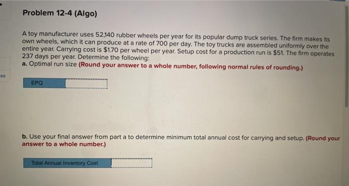 please show with excel formuals Problem 12-4