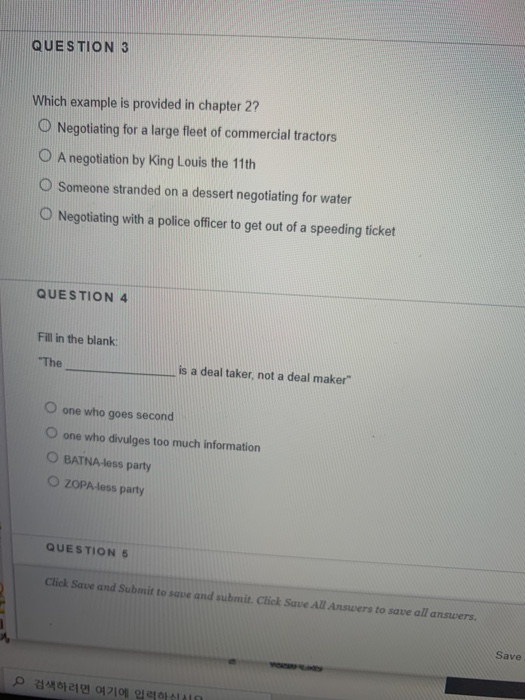 QUESTION 3 Which example is provided in chapter