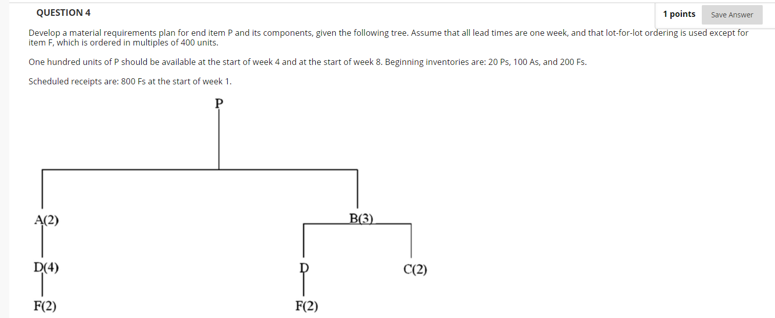 QUESTION 4 1 points Save Answer Develop a