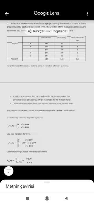 Google Lens 02. A decision maker was to evaluate