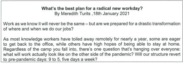 What's the best plan for a radical new workday?