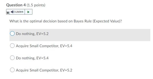 Case 2: Consider the following payoff table: 0.31