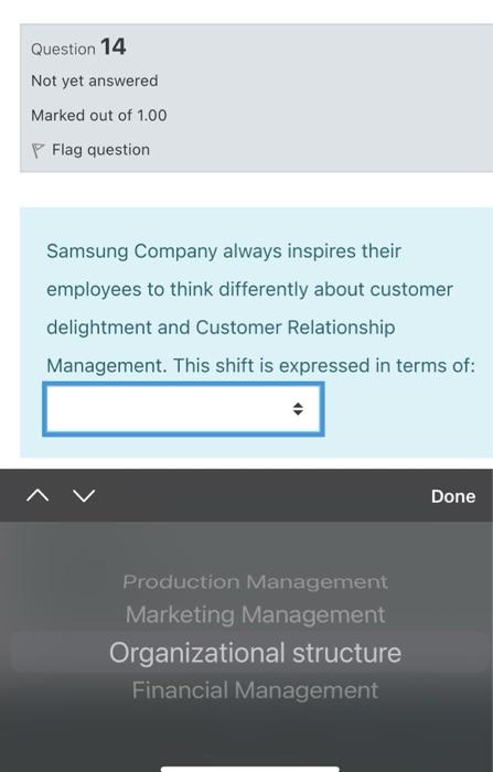 Question 14 Not yet answered Marked out of 1.00 P