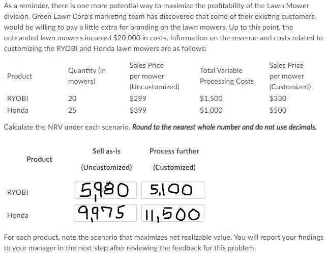 By how much does this decision increase NRV? (