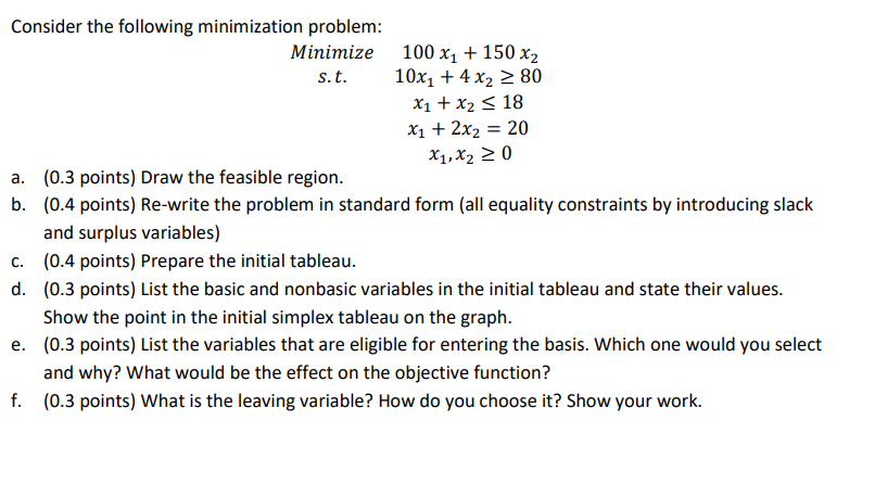 Consider the following minimization problem: