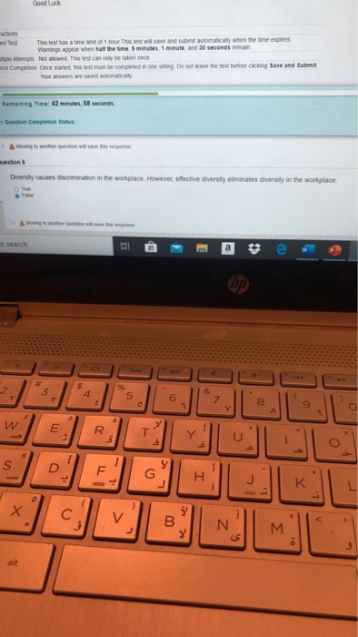 Good Luck e Test This test has a time of 1 hour
