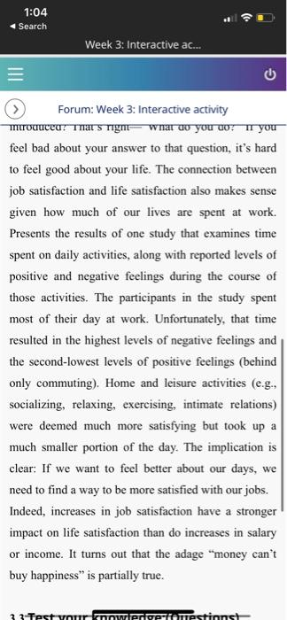 Of course, job satisfaction is important for