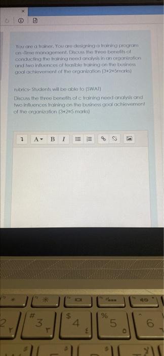 D You are a troinor. You are doining a training