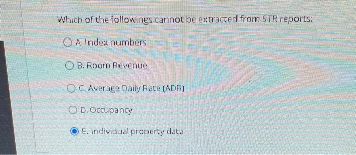 Which of the followings cannot be extracted from