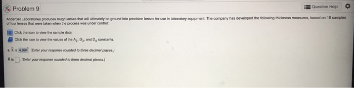 Problem 9 Question Help AnderSet Laboratories