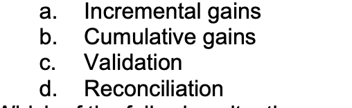 A table indicates to the marketer the degree to